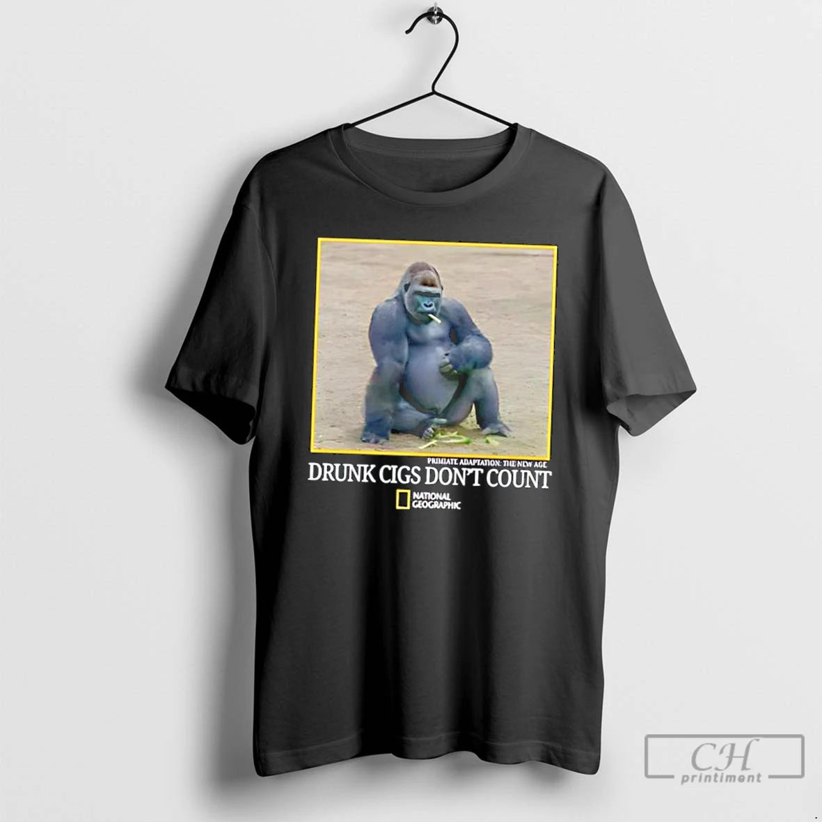 Classic Drunk Cigs Dont Count Gorilla Smoking Bigfoot