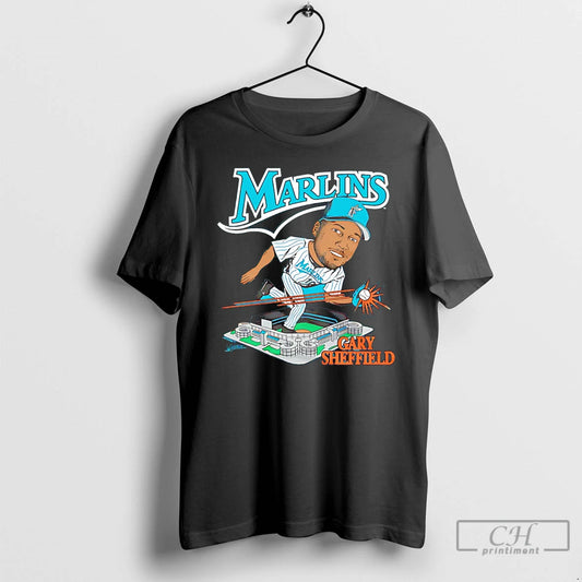 Classic Florida Marlins Gary Sheffield Signature Caricature