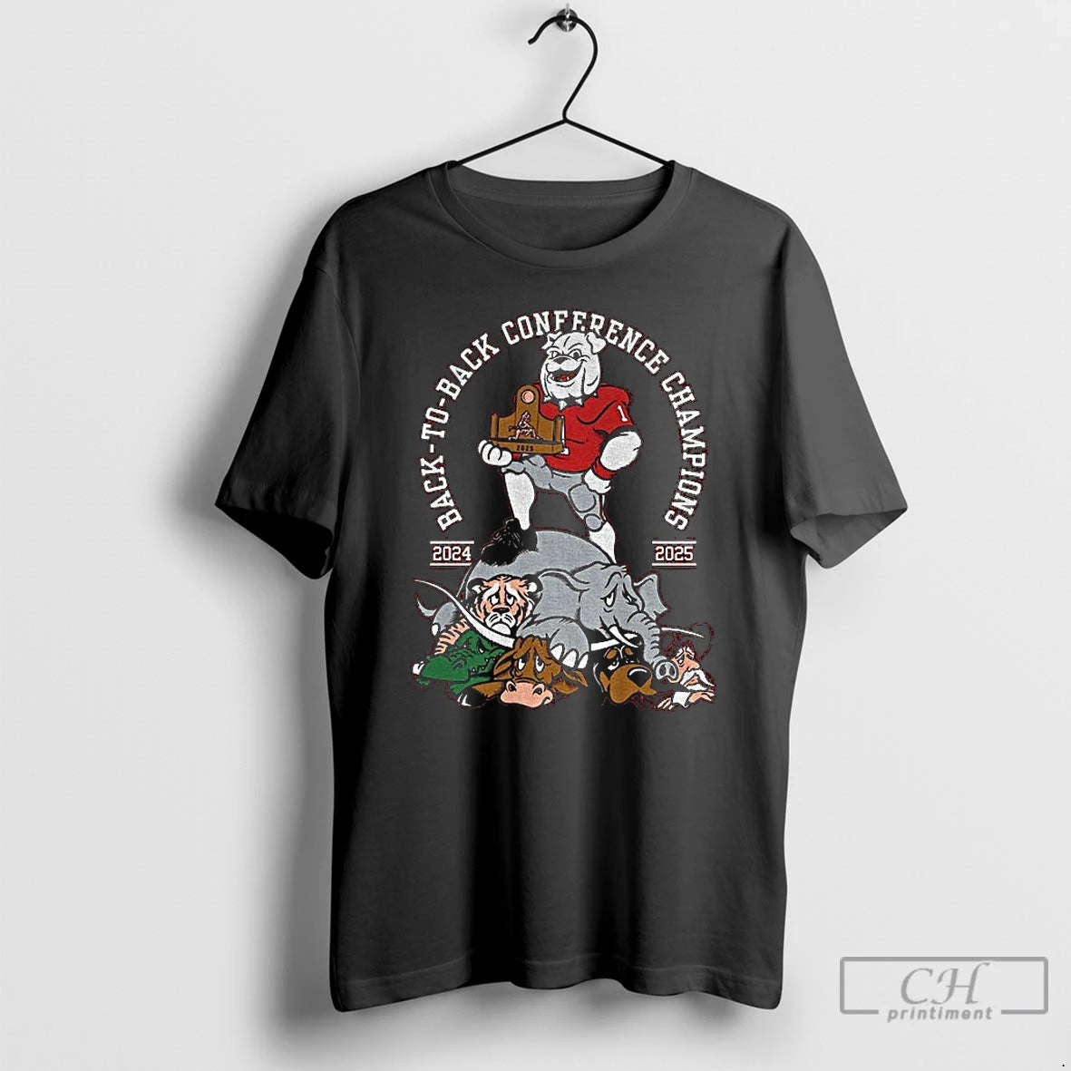 Classic Georgia Bulldogs 2024 25 Back To Back Conference Champions Mascot T-Shirts, Hoodie, Sweatshirt | WearSparks.com