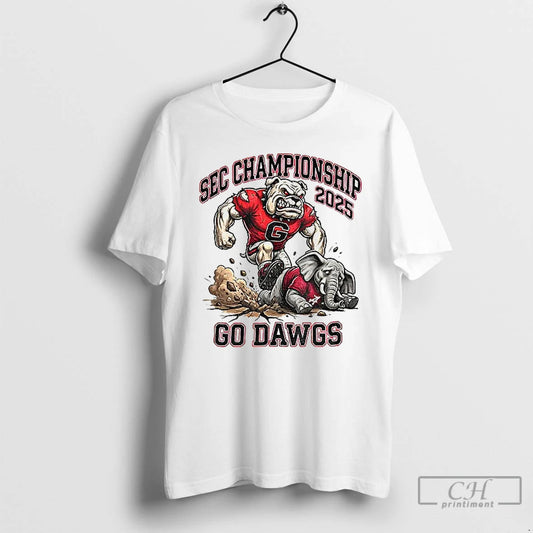 Classic Georgia Bulldogs Sec Championship 2025 Go Dawgs Bulldog Mascot Vs Elephant Rivalry Football T-Shirts, Hoodie,...