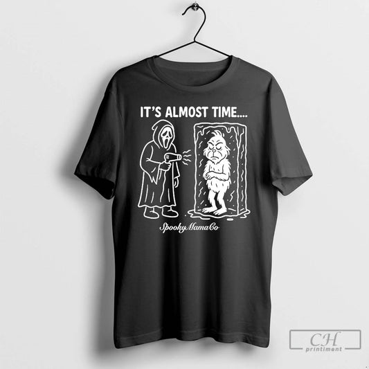 Classic Ghostface And Grinch Its Almost Time Spooky Mama Co T-Shirts, Hoodie, Sweatshirt | WearSparks.com