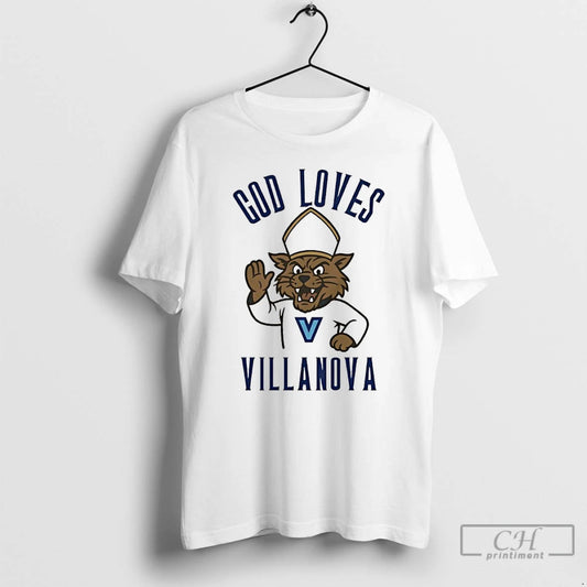 Classic God Loves Villanova Wildcats Logo