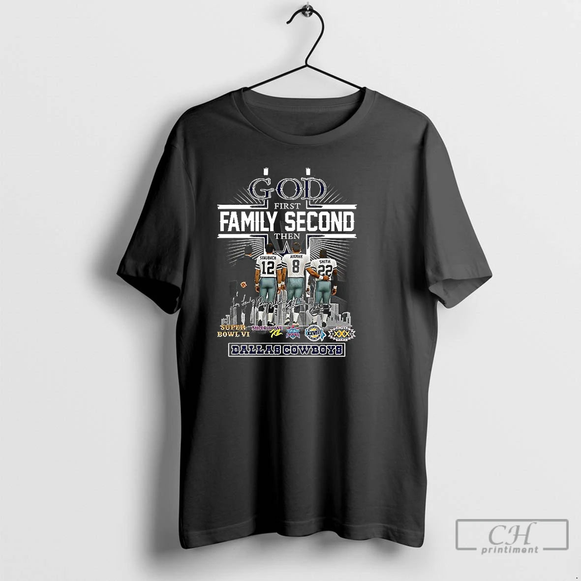 Classic God First Family Second Then Dallas Cowboys Signature T-Shirts, Hoodie, Sweatshirt | WearSparks.com