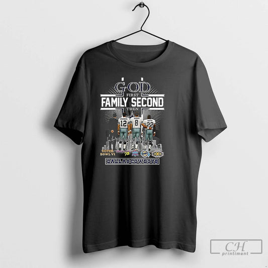 Classic God First Family Second Then Dallas Cowboys Signature T-Shirts, Hoodie, Sweatshirt | WearSparks.com