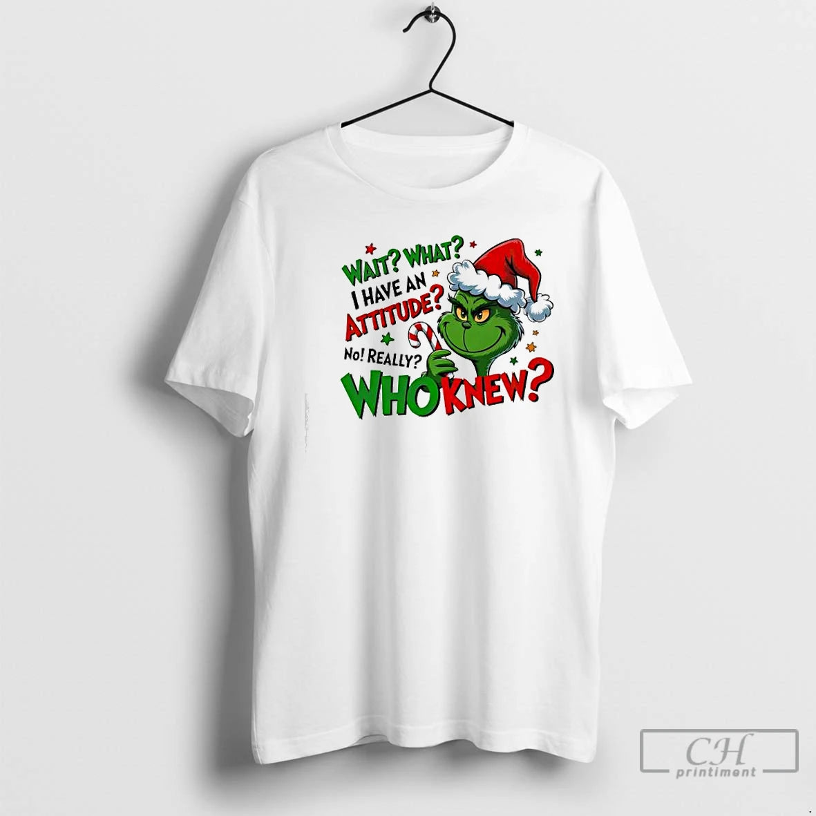 Classic Grinch Christmas Wait What I Have An Attitude No Really Whoknew T Shirts Sweater Hoodie, Sweatshirt | WearSparks.com