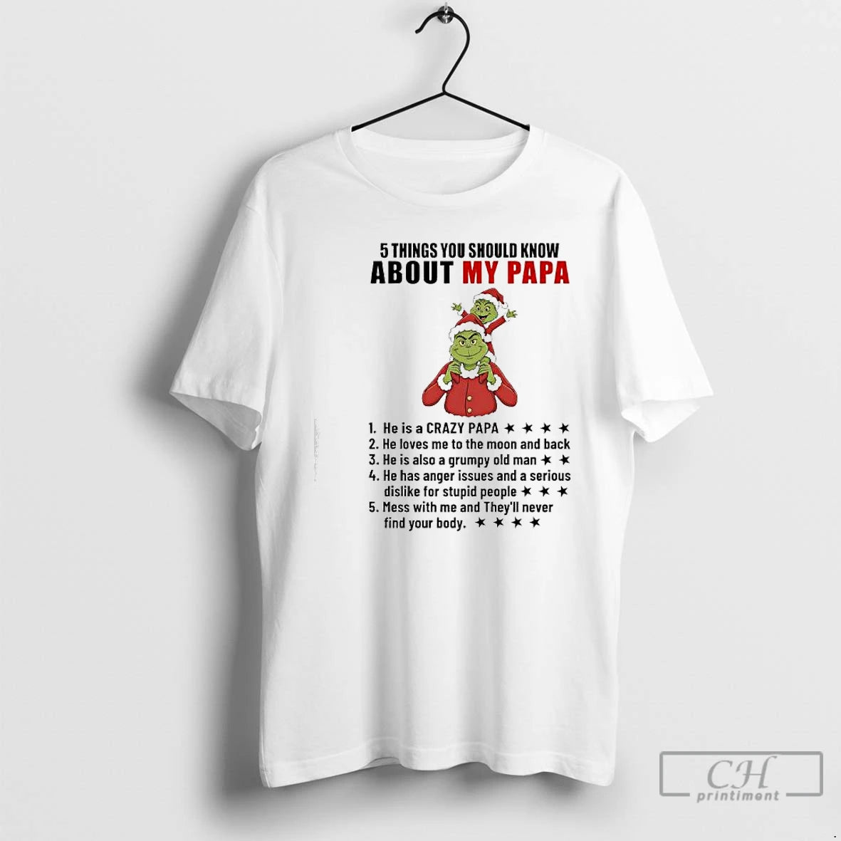 Classic Grinch He Is A Crazy Papa He Loves Me To The Moon And Back T-Shirts, Hoodie, Sweatshirt | WearSparks.com