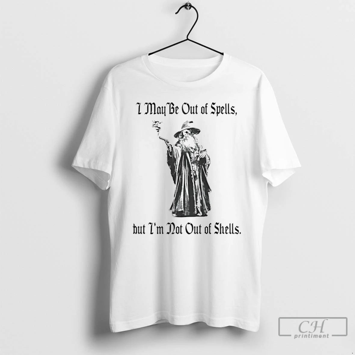 Classic Gun Wizard I May Be Out Of Spells But Im Not Out Of Shells T-Shirts, Hoodie, Sweatshirt | WearSparks.com