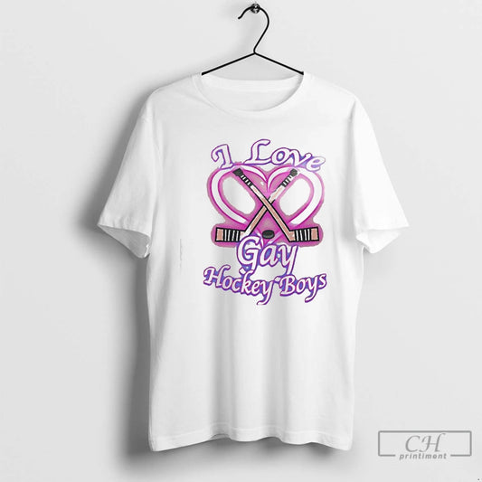 Classic I Love Gay Hockey Boys Airbrushed Design T-Shirts, Hoodie, Sweatshirt | WearSparks.com