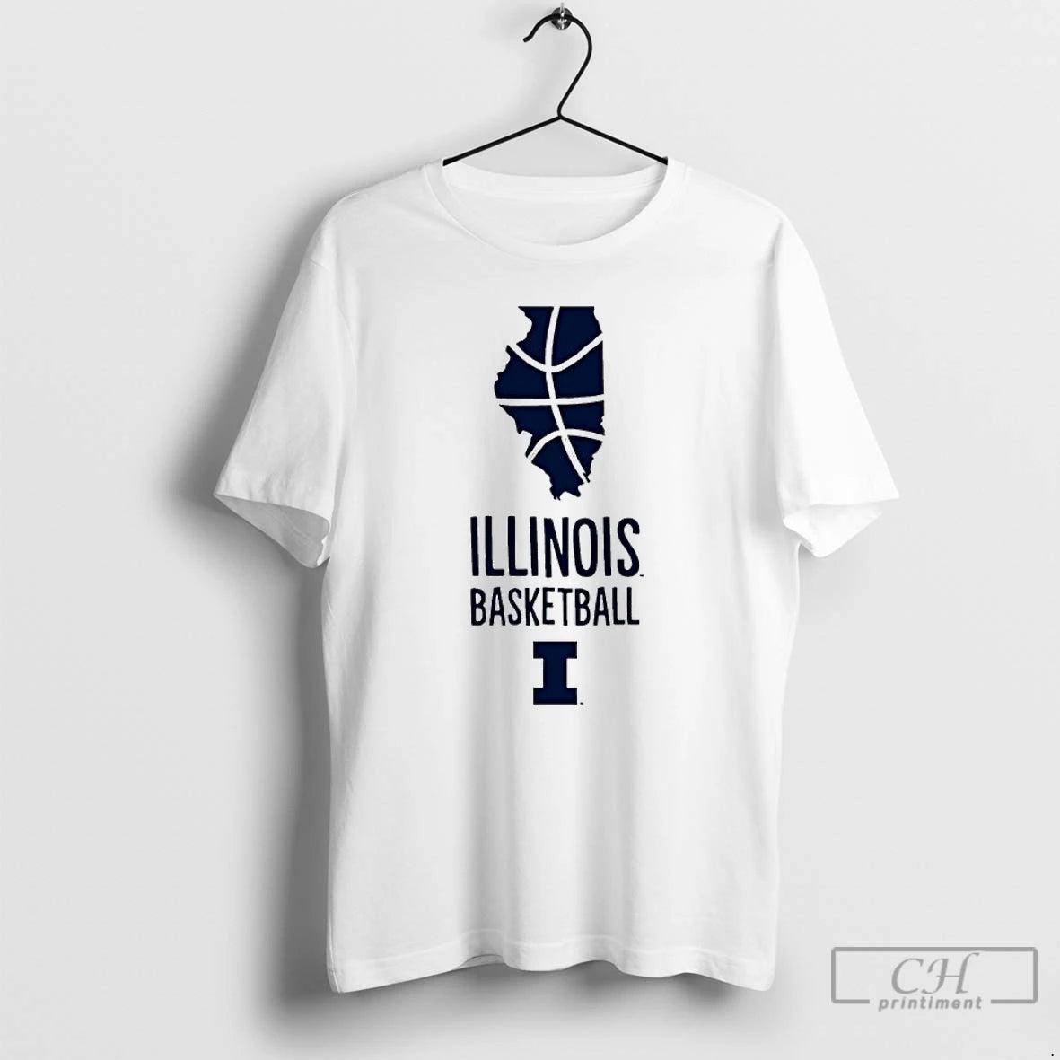 Classic Illinois Fighting Illini Mens Basketball State Logo