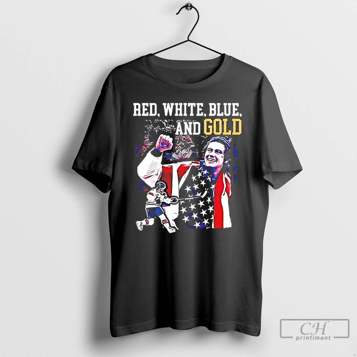 Classic Jack Hughes Red White Blue And Gold