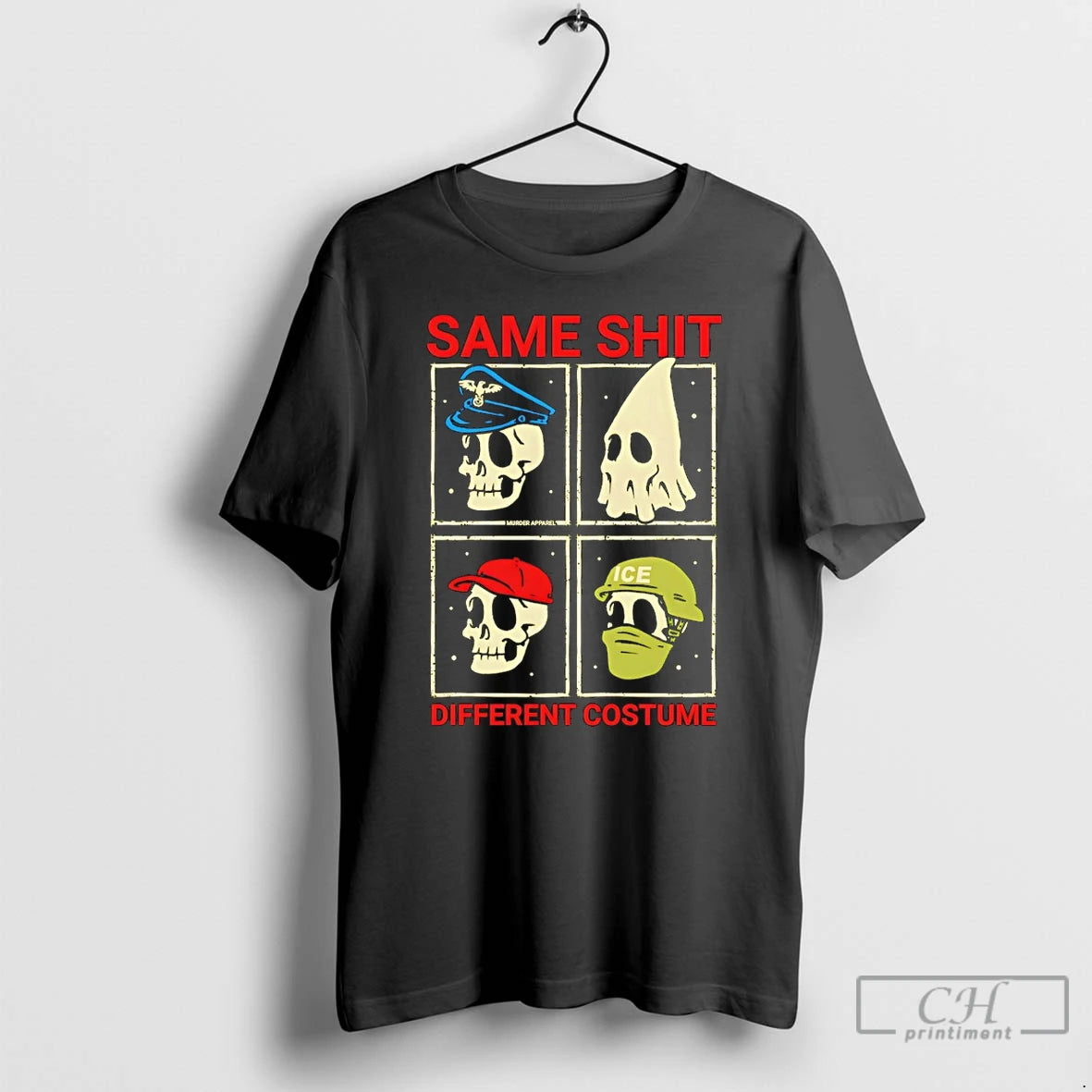 Classic Kkk Skull Same Shit Different Costume Graphic