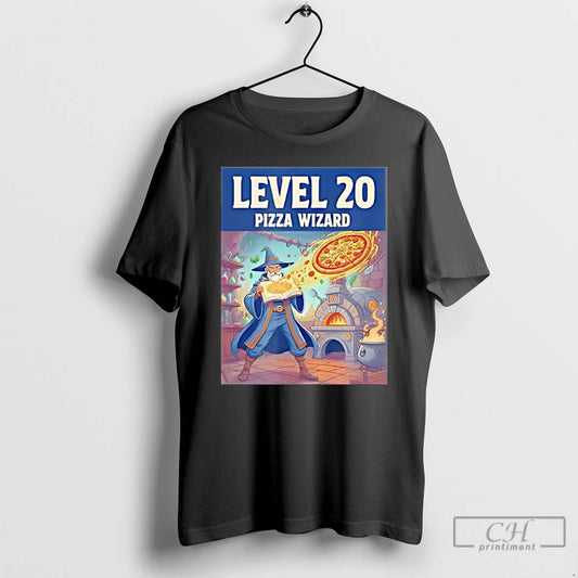 Classic Level 20 Pizza Wizard Fantasy Food Magic T-Shirts, Hoodie, Sweatshirt | WearSparks.com