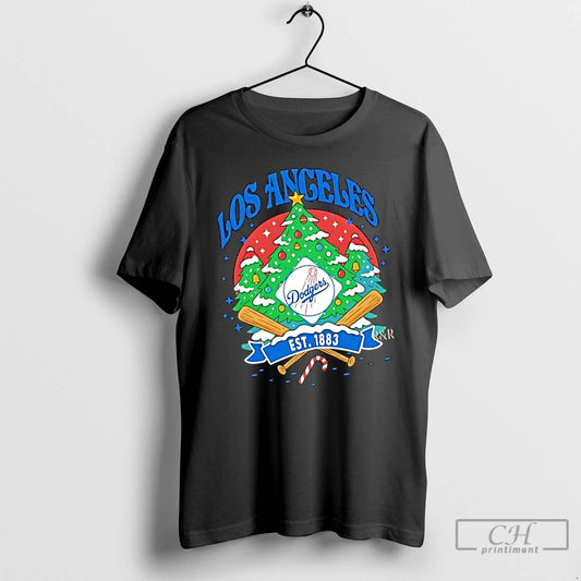 Classic Los Angeles Dodgers Ugly Christmas Tree Motif Est 1883 Logo T-Shirts, Hoodie, Sweatshirt | WearSparks.com
