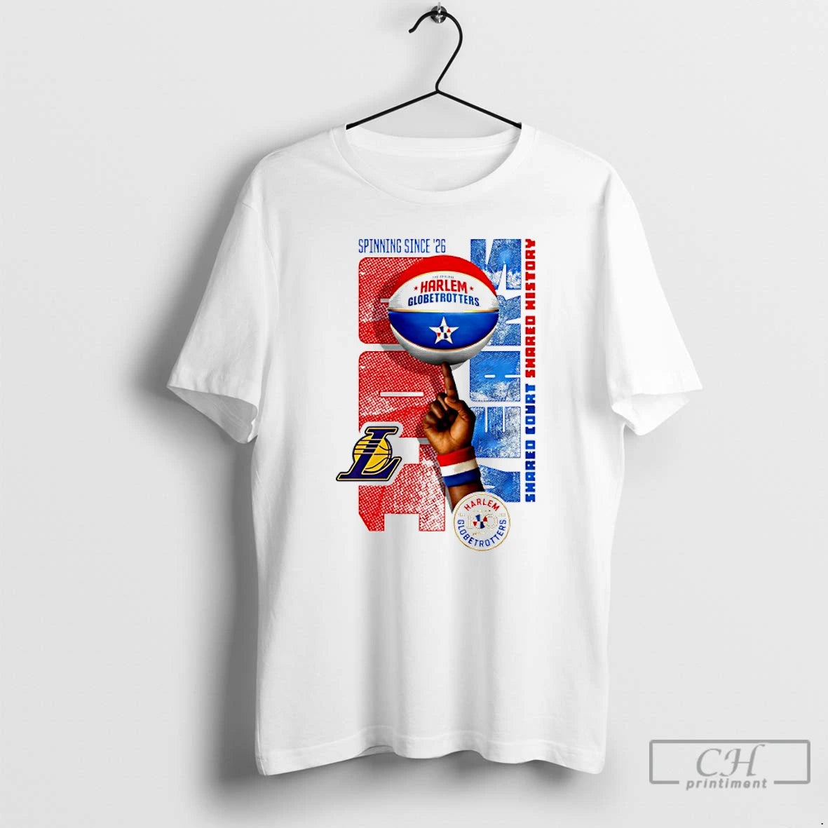 Classic Los Angeles Lakers X Harlem Globetrotters Spinning Since 26 T-Shirts, Hoodie, Sweatshirt | WearSparks.com