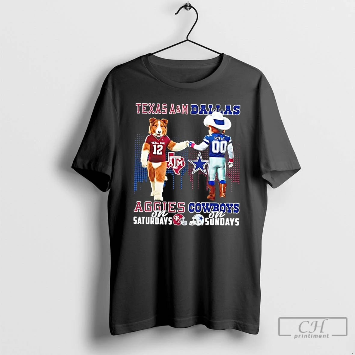 Classic Mascots Texas Am Aggies On Saturdays X Dallas Cowboys On Sundays Skyline T Shirts Hoodie, Sweatshirt | WearSparks.com