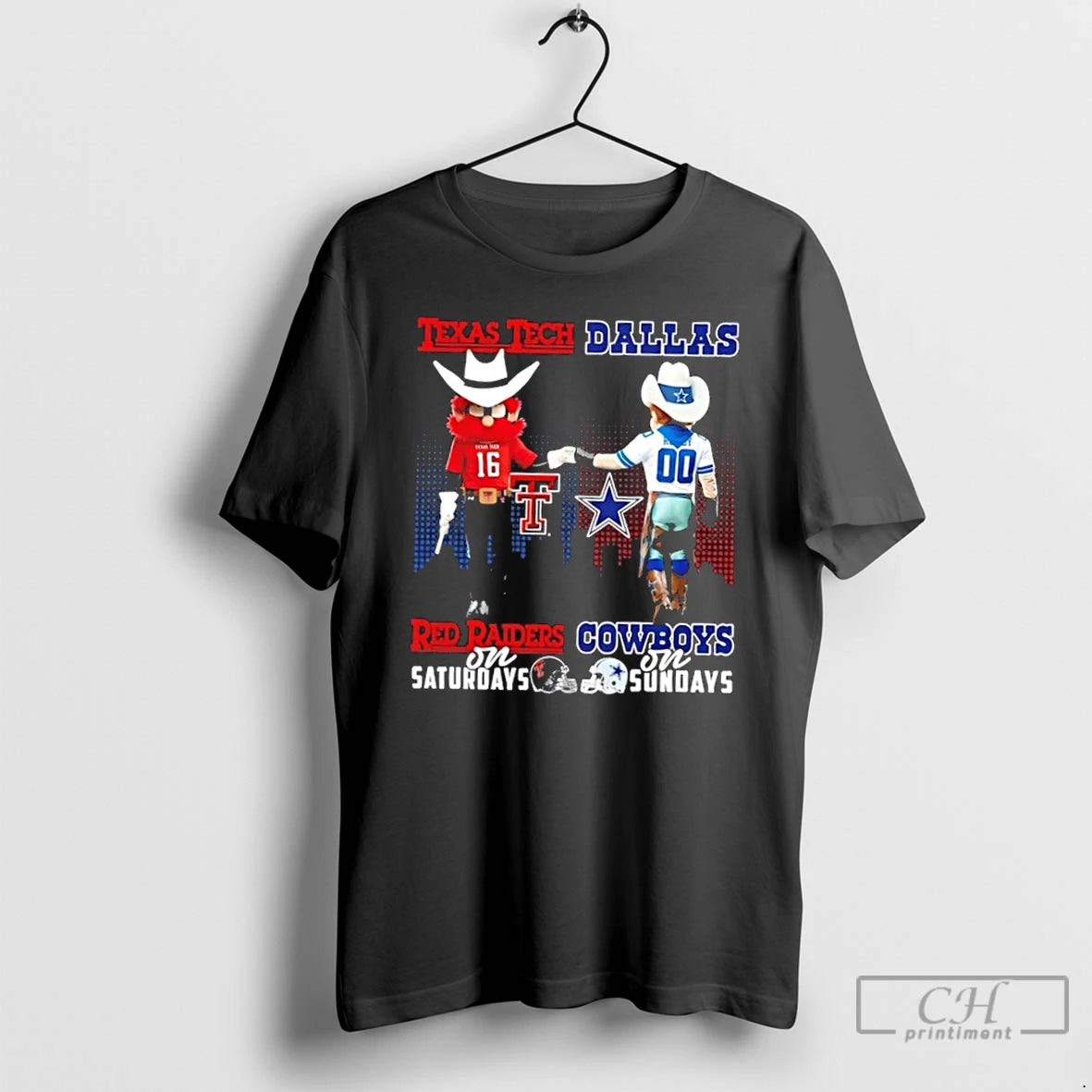 Classic Mascots Texas Tech Red Raiders On Saturdays X Dallas Cowboys On Sundays Skyline T-Shirts, Hoodie, Sweatshirt