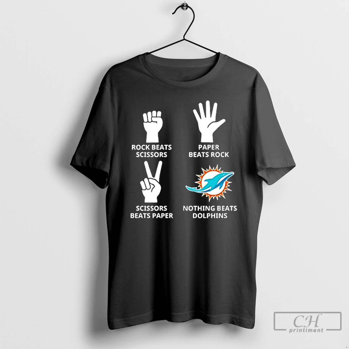 Classic Miami Dolphins Nothing Beats Rock Beats Scissors Paper Beats Rock Scissors Beats Paper T-Shirts, Hoodie, Sweatshirt