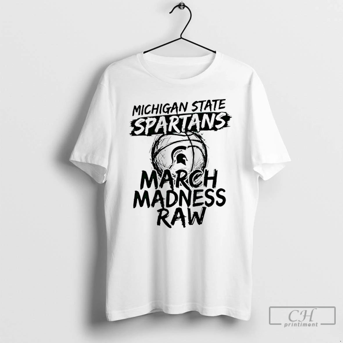 Classic Michigan State Spartans 2026 March Madness Raw Basketball Paint