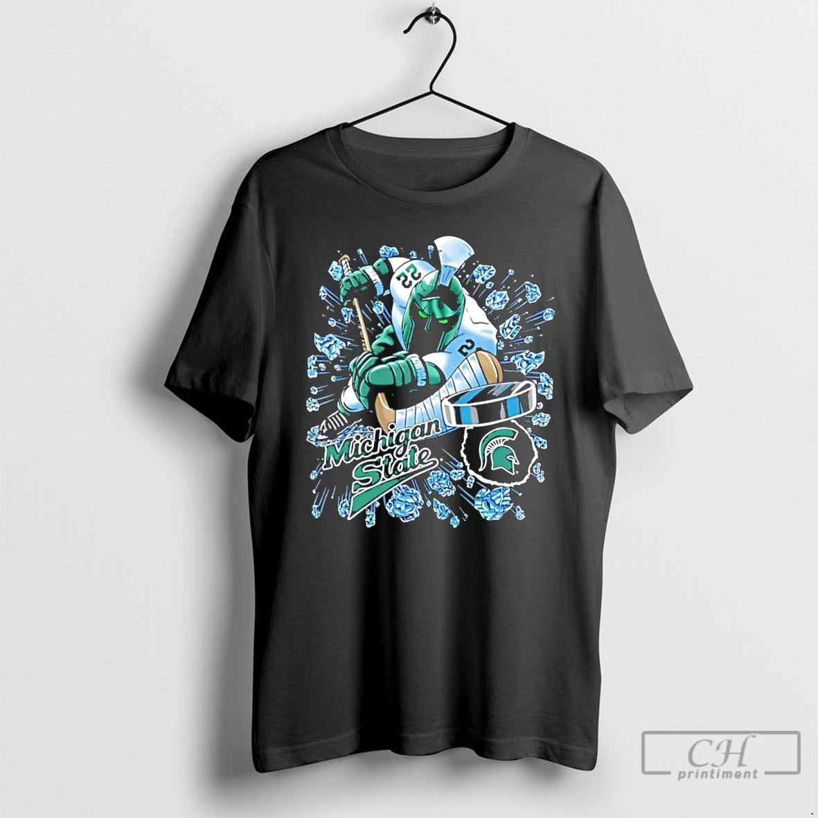 Classic Michigan State Spartans Hockey 22 Trey Augustine Graphic