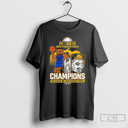 Classic Michigan Wolverines Big Mens Basketball Champions 2026 Mascot Trophy