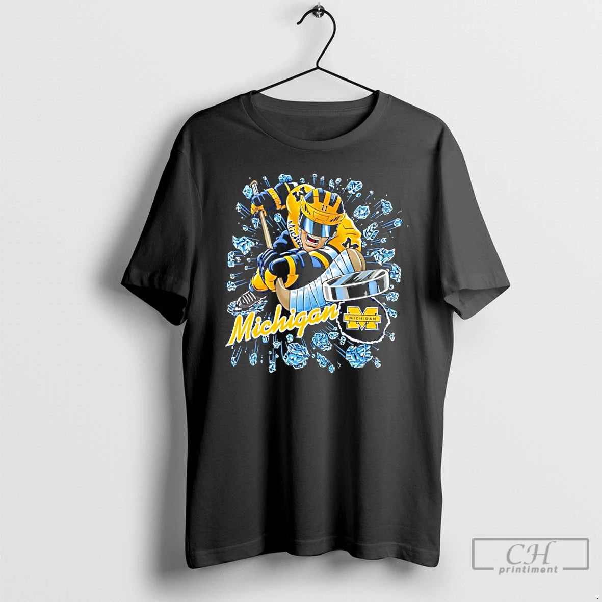 Classic Michigan Wolverines Mens Ice Hockey Team Graphic