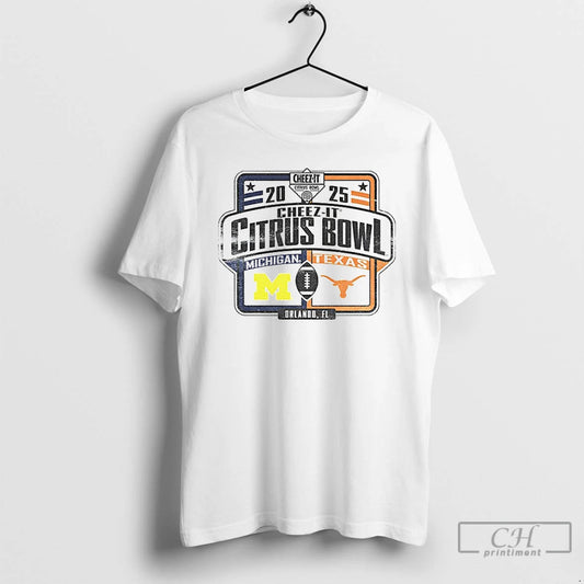 Classic Michigan Wolverines Vs Texas Longhorns Cheez It Citrus Bowl 2025 Logo T Shirts Sweater Hoodie, Sweatshirt