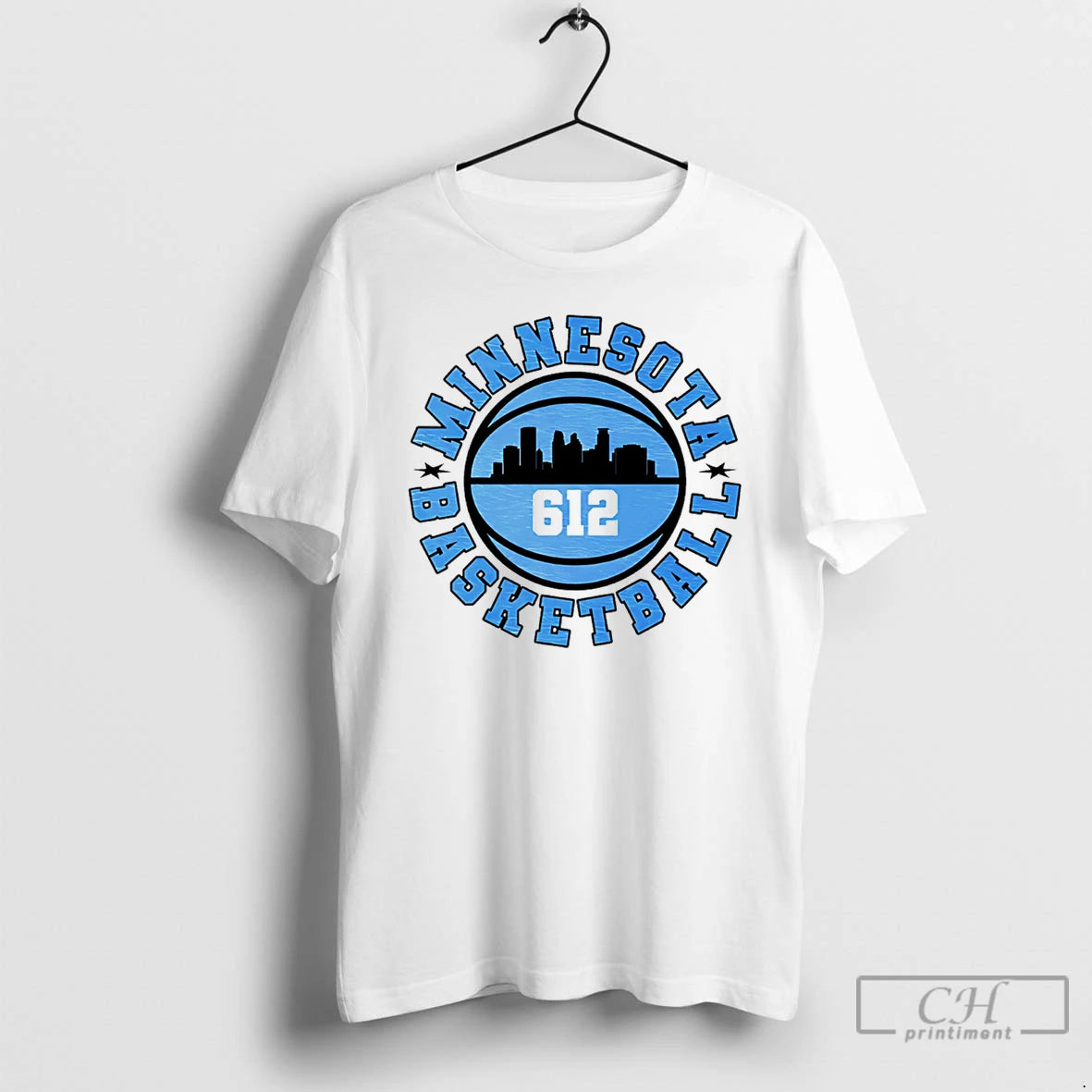 Classic Minnesota Basketball 612 City Skyline