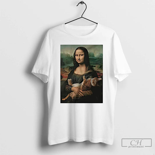 Classic Mona Lisa Holding Cat Meme Funny