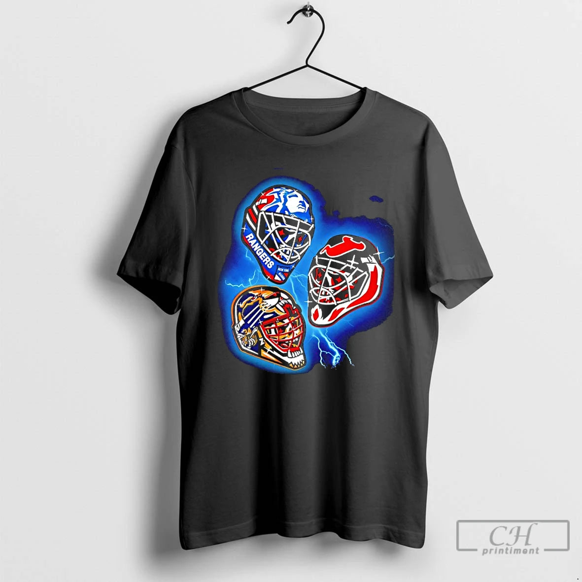 Classic New York Rangers New Jersey Devils And Boston Bruins Nhl 94 Goalie Mask Art T-Shirts, Hoodie, Sweatshirt
