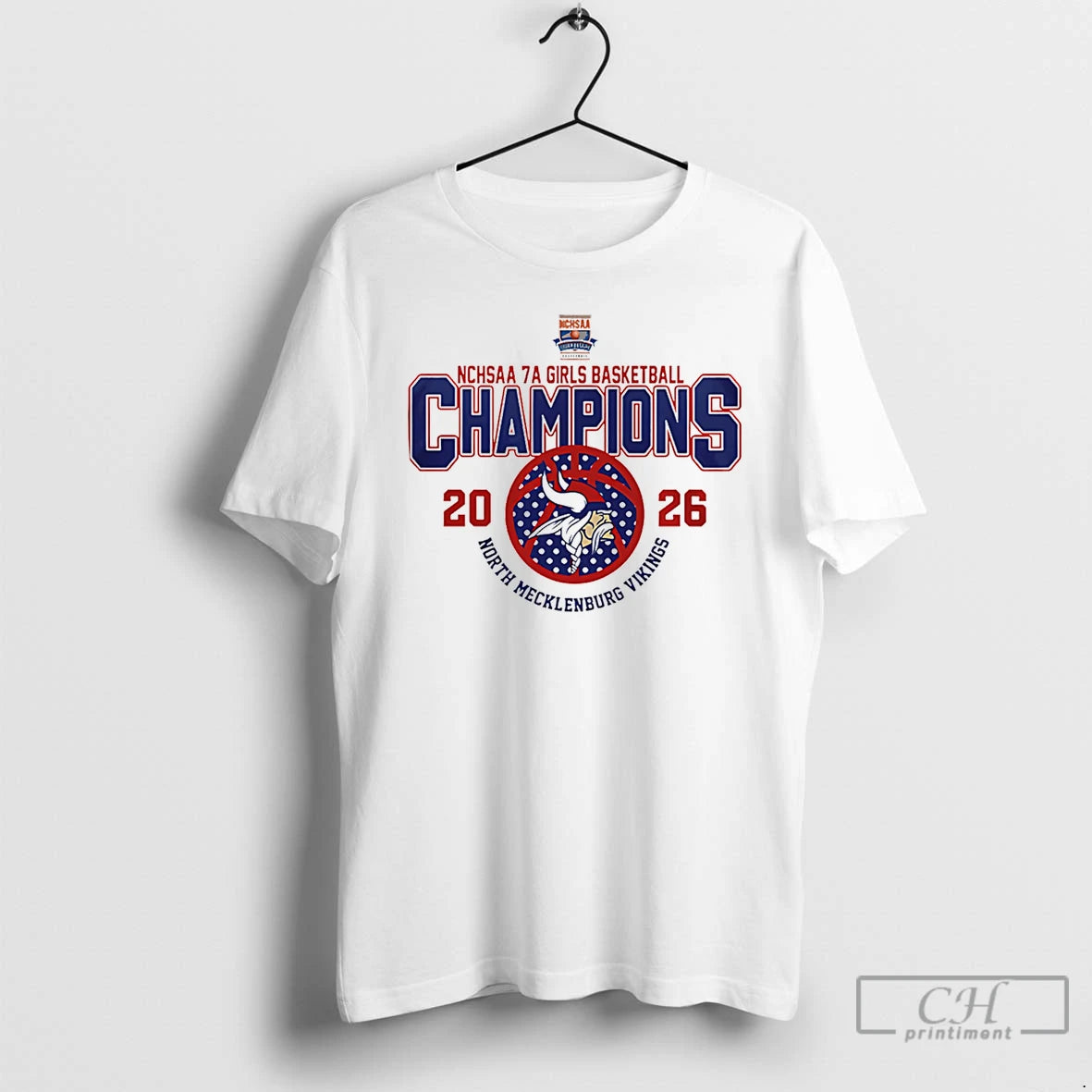 Classic North Mecklenburg Vikings 2026 Nchsaa 7a Girls Basketball Champions Logo