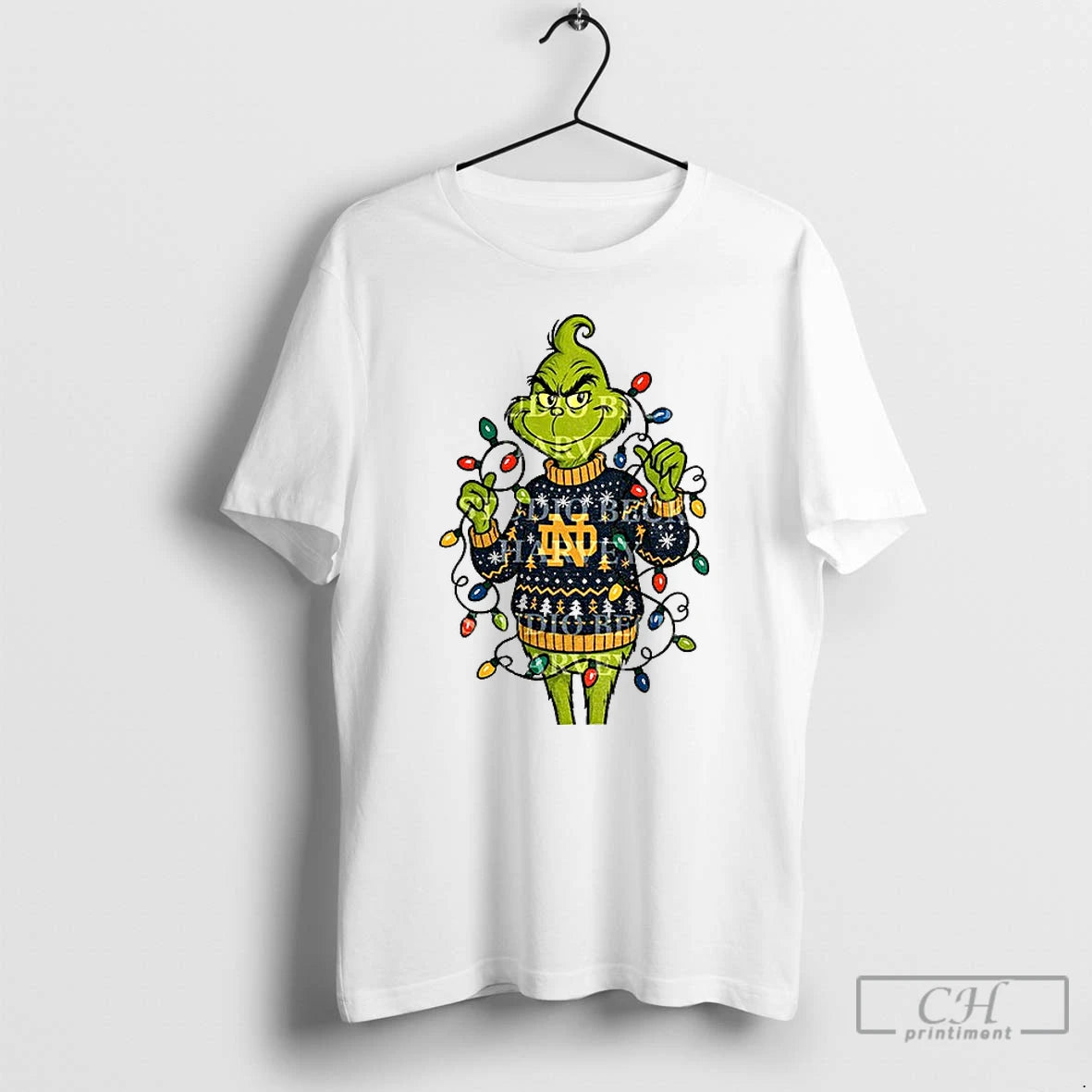 Classic Notre Dame Grinch Christmas Light T-Shirts, Hoodie, Sweatshirt | WearSparks.com