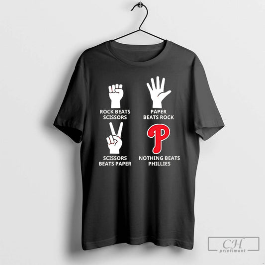 Classic Philadelphia Phillies Nothing Beats Rock Beats Scissors Paper Beats Rock Scissors Beats Paper T-Shirts, Hoodie,...