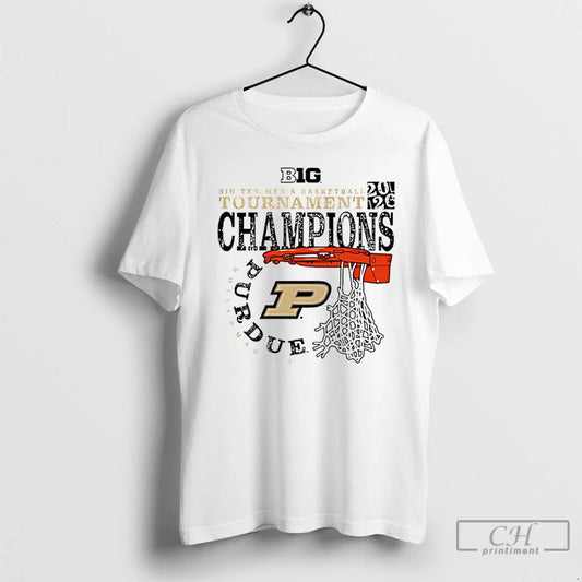 Classic Purdue Boilermakers 2026 Big Ten Mens Basketball Tournament Champions Cut Nets T Shirts Sweater