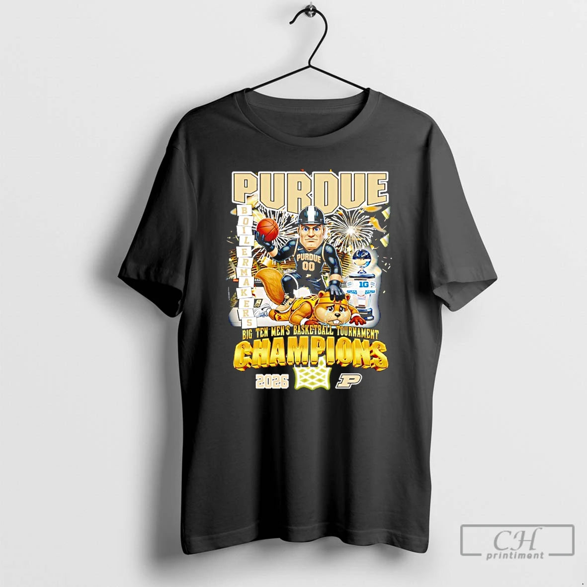Classic Purdue Boilermakers 2026 Big Ten Mens Basketball Tournament Champions Mascot