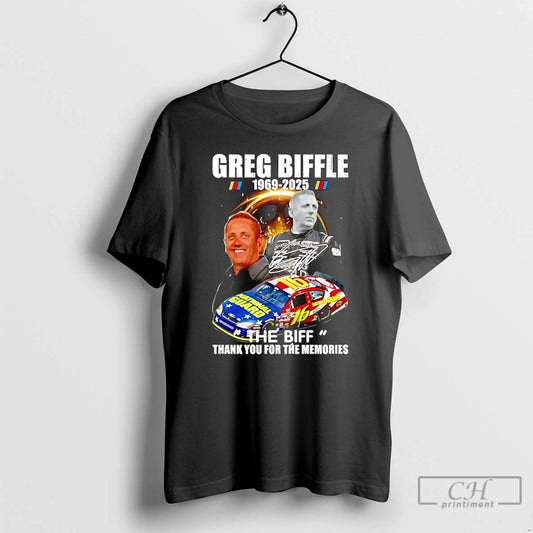 Classic R I P Greg Biffle 1969 2025 Thank You For The Memories Signature T-Shirts, Hoodie, Sweatshirt | WearSparks.com