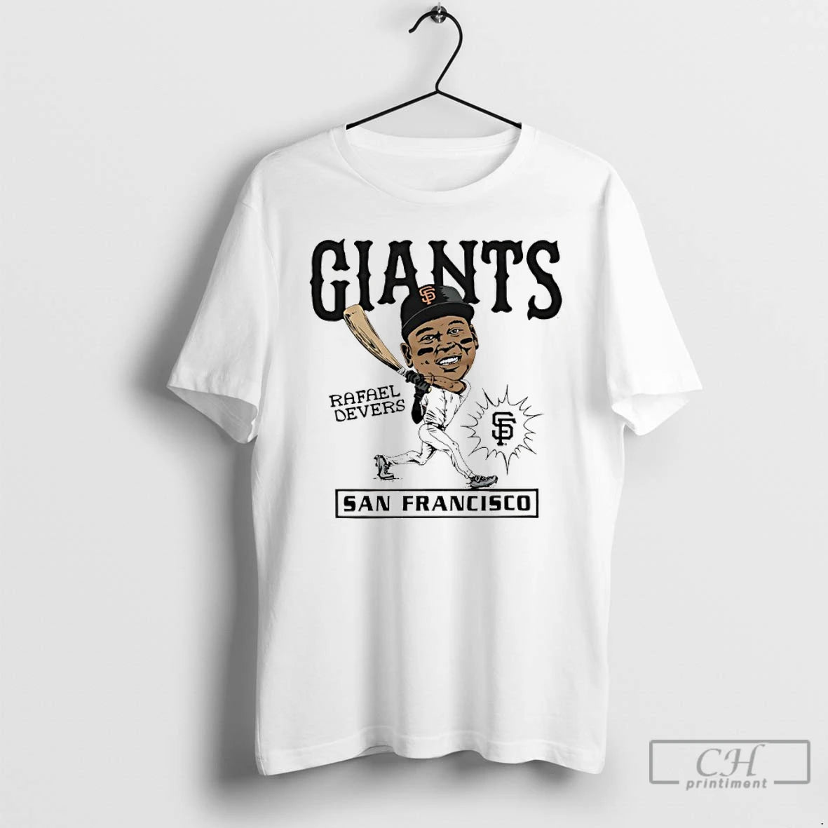Classic Rafael Devers San Francisco Giants Player Caricature Graphic