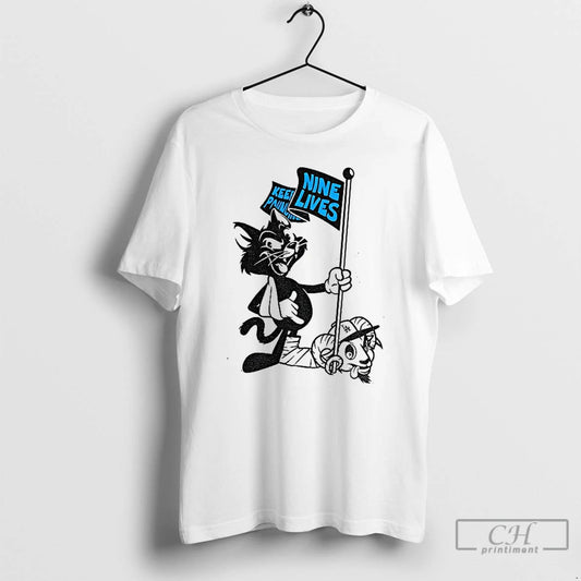 Classic Roaring Riot Carolina Panthers Nine Lives Keep Pounding Beat Los Angeles Dodgers Goat T-Shirts, Hoodie, Sweatshirt