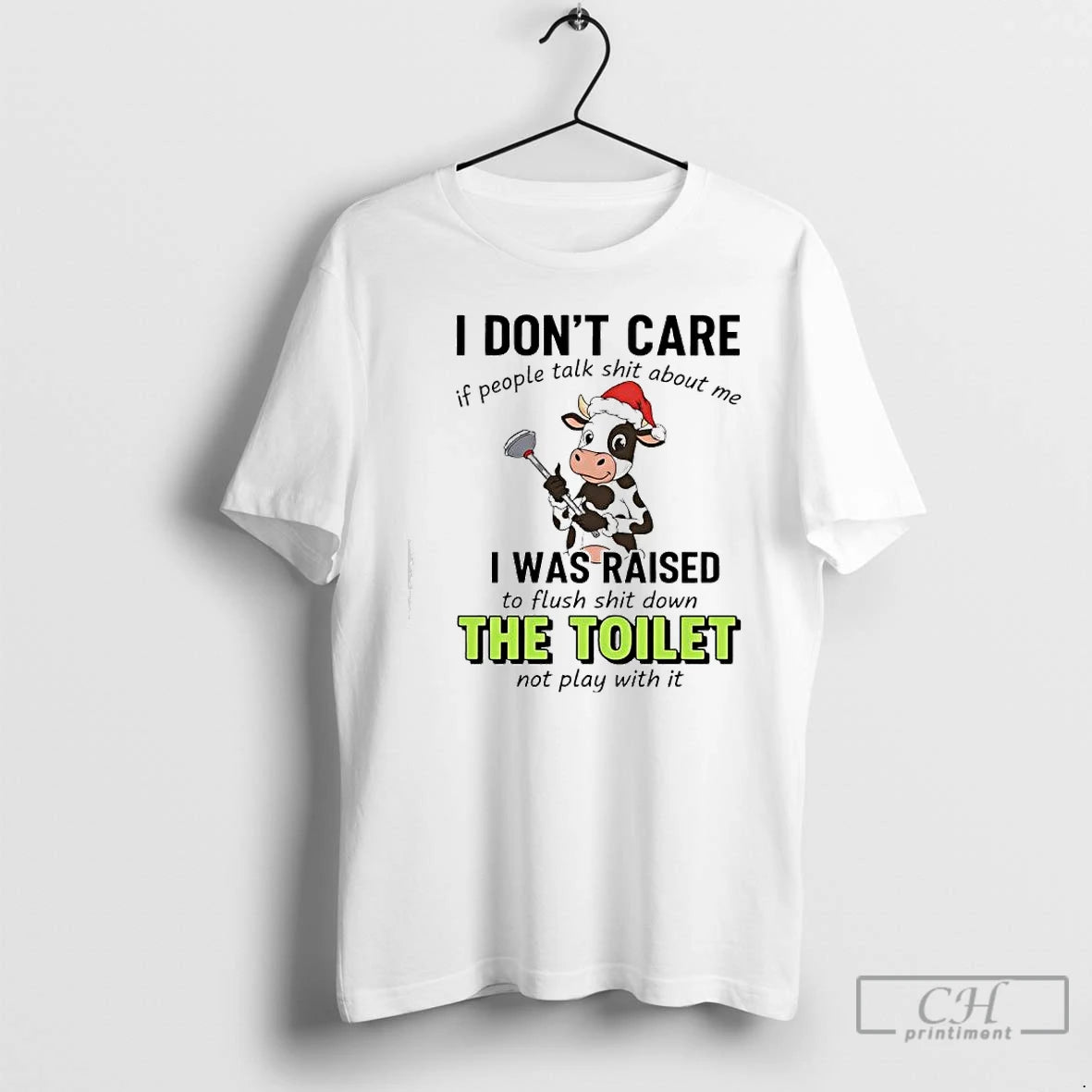 Classic Santa Cow I Dont Care If People Talk Shit About Me I Was Raised T-Shirts, Hoodie, Sweatshirt | WearSparks.com
