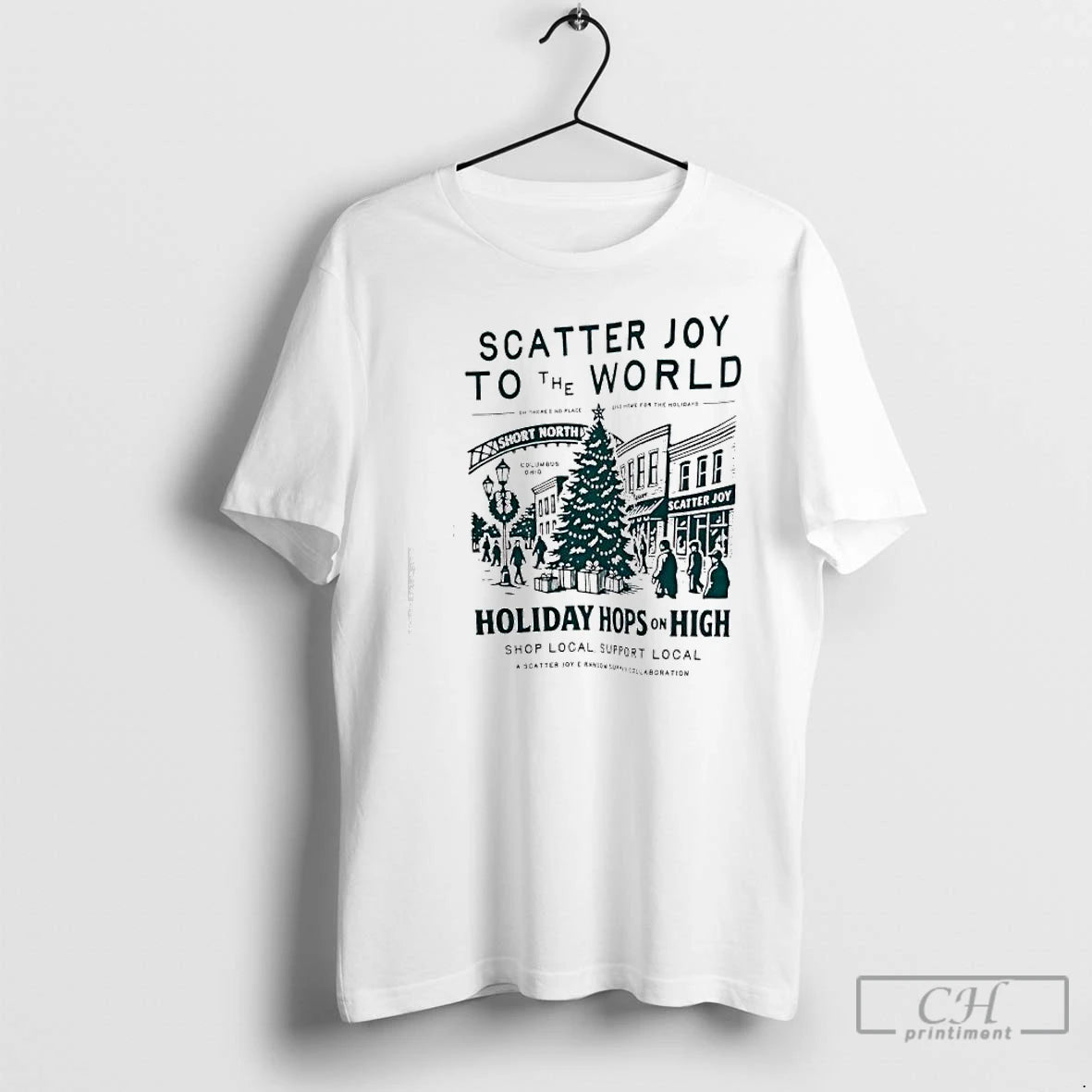 Classic Scatter Joy To The World Holiday Hops On High Short North Columbus Ohio T-Shirts, Hoodie, Sweatshirt | WearSparks.com
