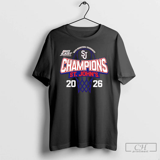 Classic St Johns Red Storm 2026 Big East Mens Basketball Tournament Champions Logo T Shirts