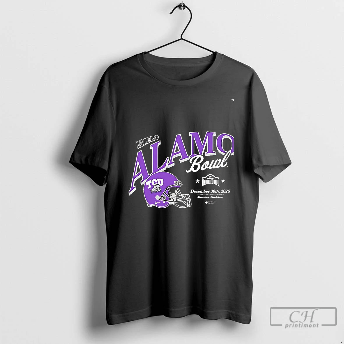 Classic Tcu Horned Frogs 2025 Valero Alamo Bowl Helmet Chriast T-Shirts, Hoodie, Sweatshirt | WearSparks.com