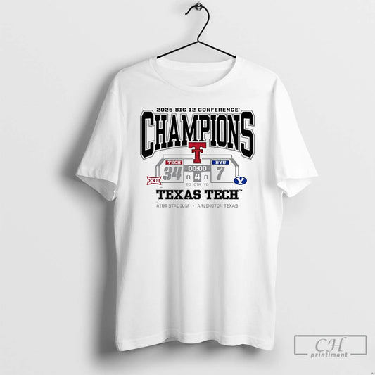 Classic Texas Tech Red Raider Beat 34 7 Byu Cougars 2025 Big 12 Conference Champions T-Shirts, Hoodie, Sweatshirt