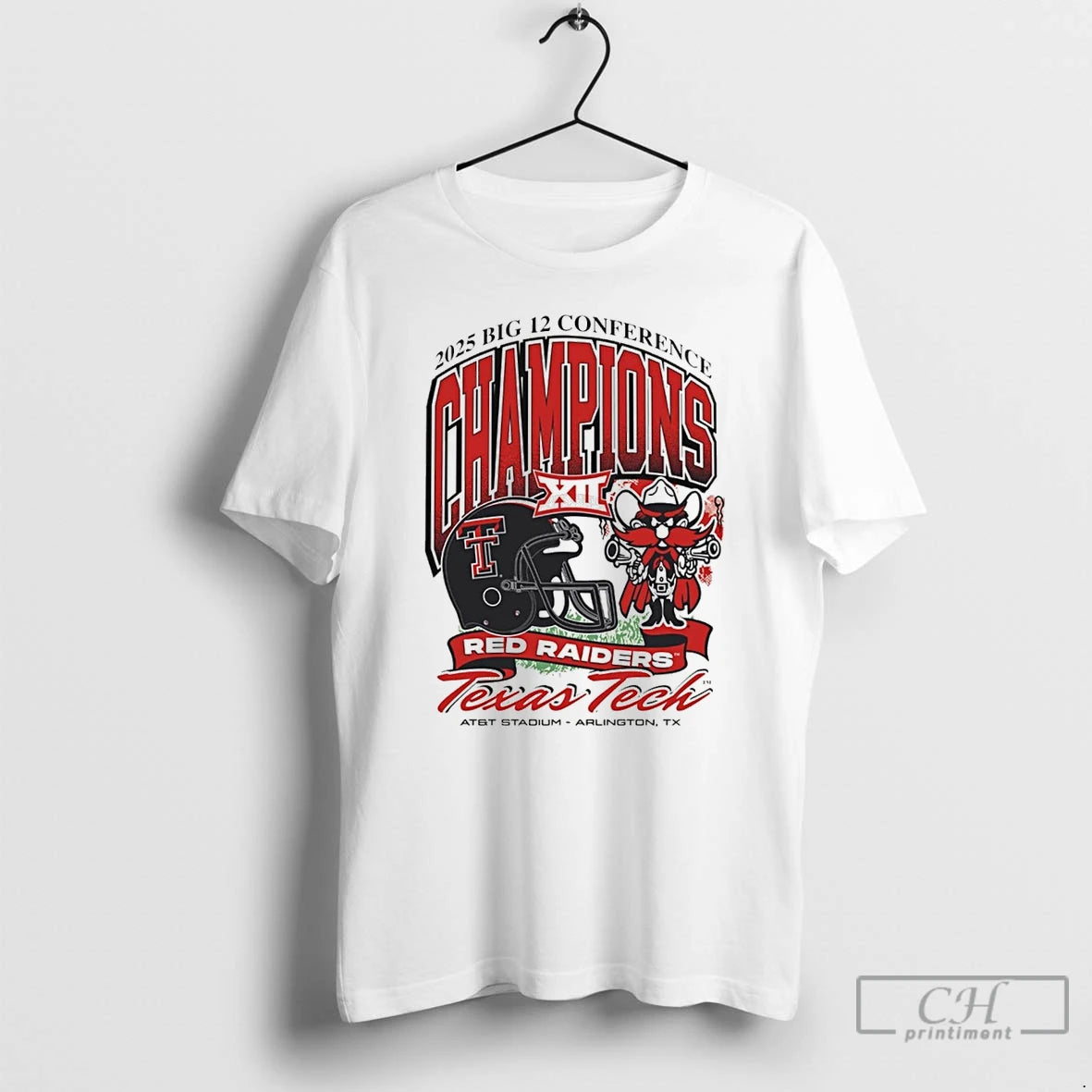 Classic Texas Tech Red Raiders 2025 Big 12 Conference Football Champions Mascot T Shirts Sweater Hoodie, Sweatshirt