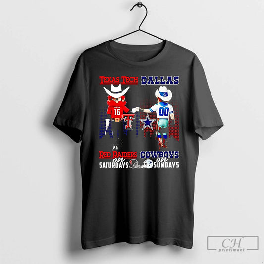Classic Texas Tech Red Raiders On Saturdays Dallas Cowboys On Sundays Mascot T Shirts Sweater Hoodie, Sweatshirt