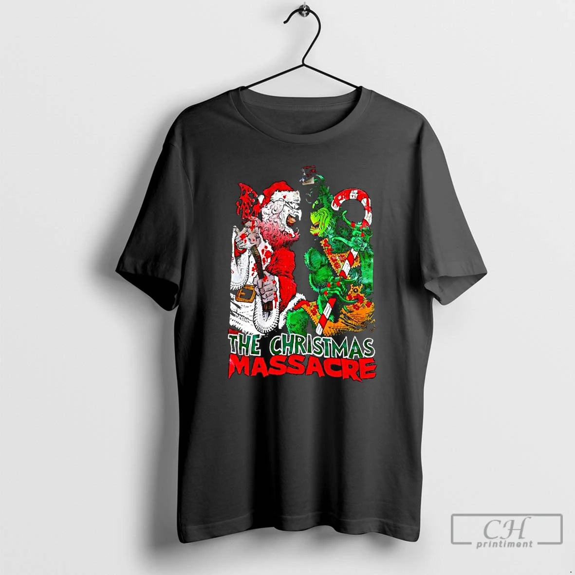 Classic The Christmas Massacre Santa Claus And Grinch Monters T-Shirts, Hoodie, Sweatshirt | WearSparks.com