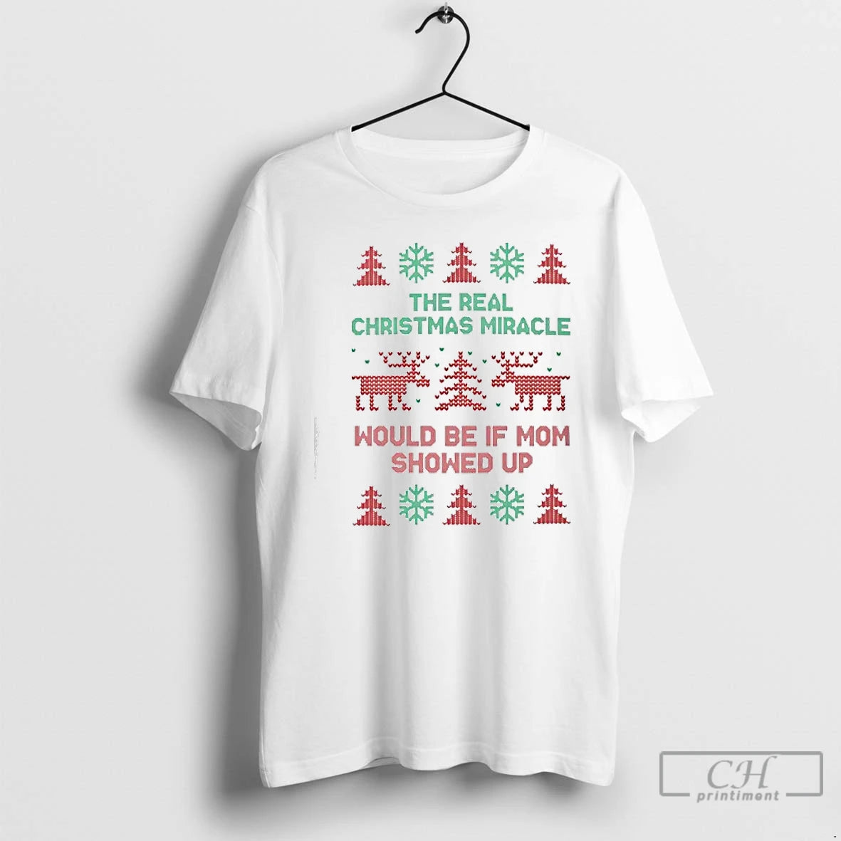 Classic The Real Christmas Miracle Would Be If Dad Showed Up Ugly T Shirts Sweater Hoodie, Sweatshirt | WearSparks.com
