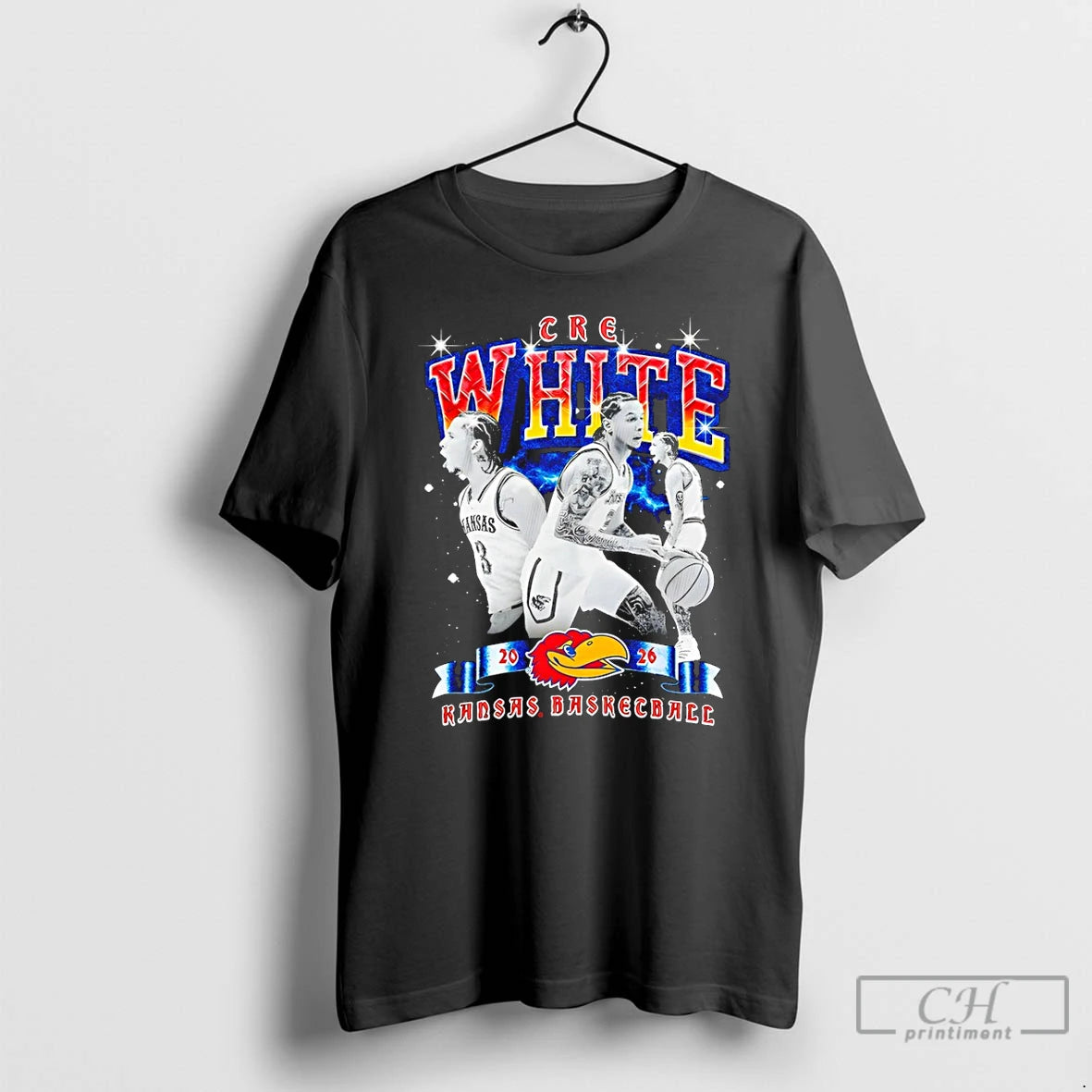 Classic Tre White Kansas Jayhawks Basketball Nba Graphic Vintage