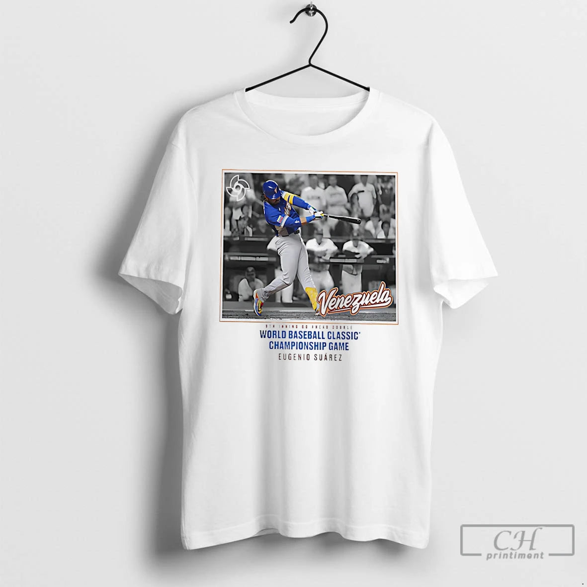 Classic Venezuela Baseball Eugenio Suarez White 2026 World Baseball Classic Go Ahead T Shirts Sweater