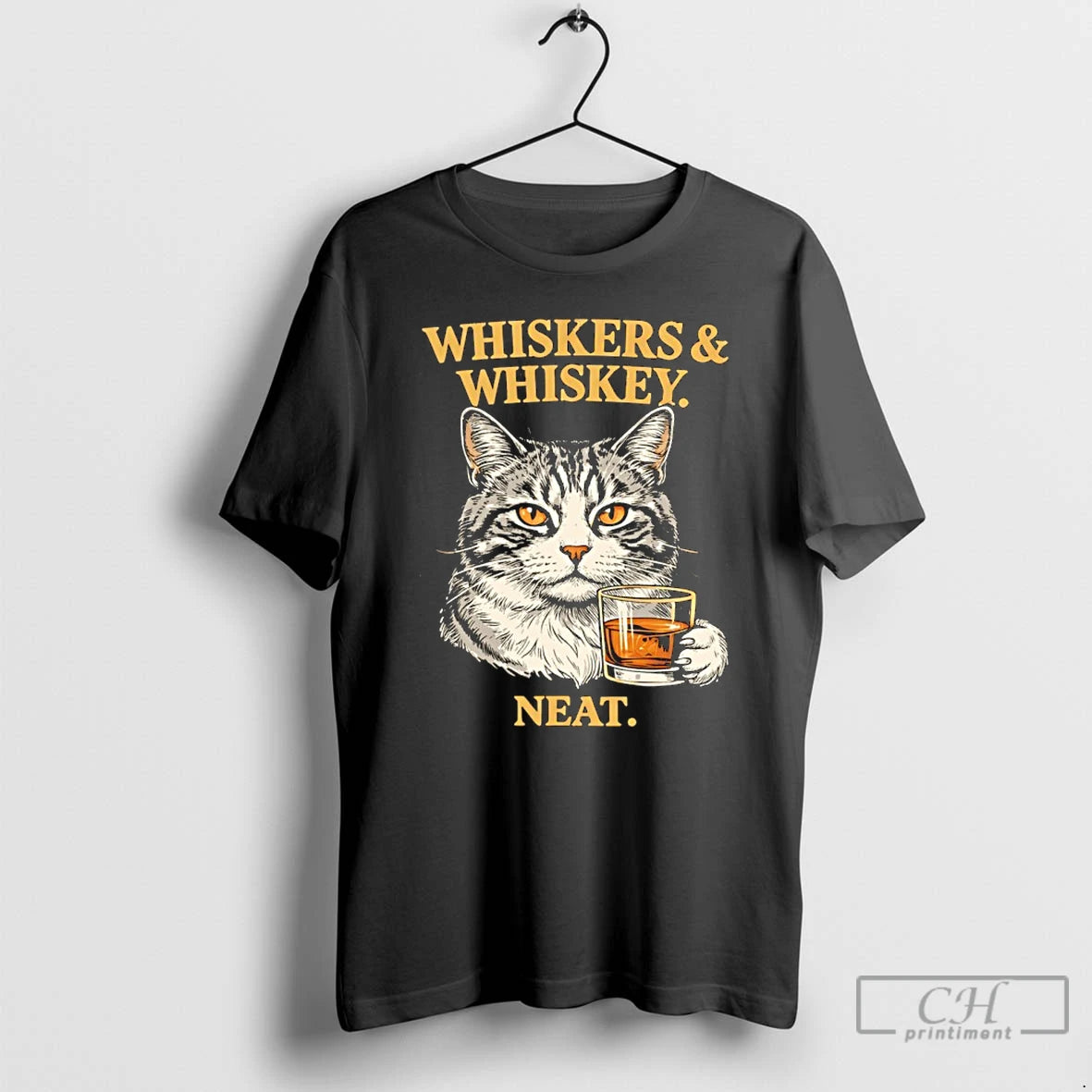 Classic Whiskers And Whiskey Neat Cat