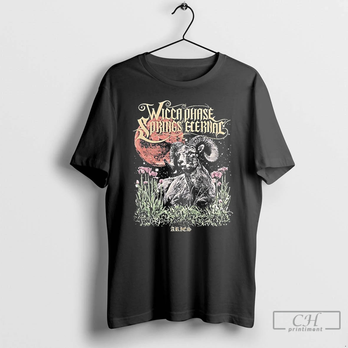 Classic Wicca Phase Springs Eternal Aries Moon Red T-Shirts, Hoodie, Sweatshirt | WearSparks.com